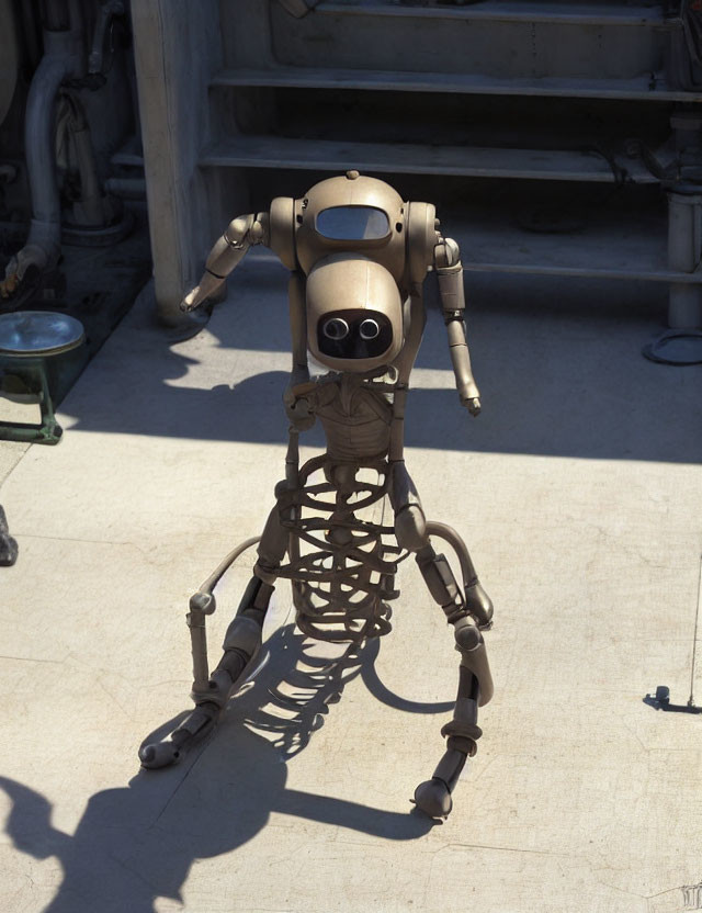 Humanoid robot with spine-like lower body in mechanical environment