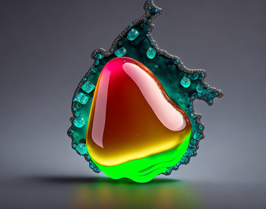 Colorful Water Droplet Collision in High-Speed Photograph