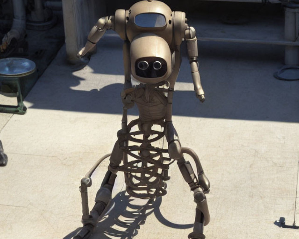 Humanoid robot with spine-like lower body in mechanical environment