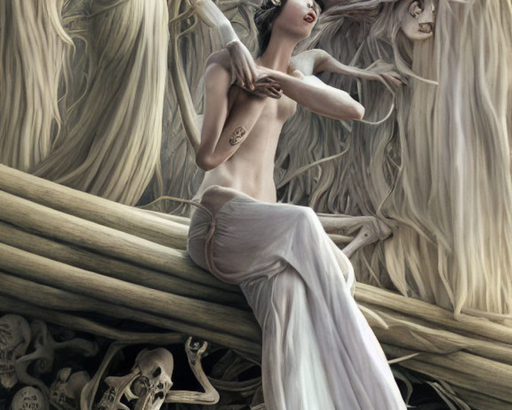 Surreal Artwork: Ethereal Women, Twisted Trees, Skulls