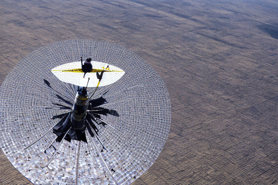 Concentrated Solar Power Plant with Mirrors and Central Tower