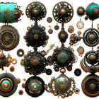 Detailed Steampunk Circular Designs with Gears and Cogs