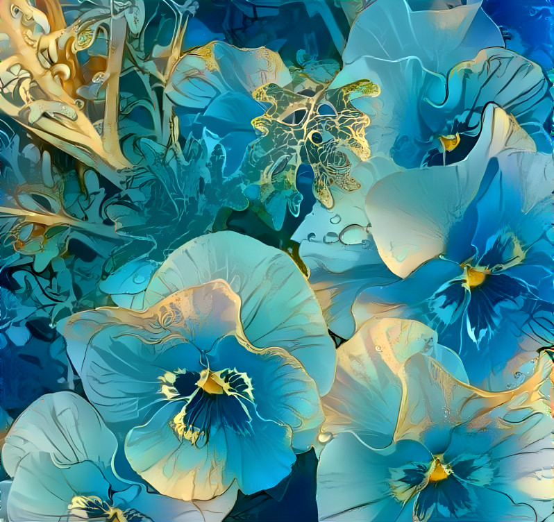 blue pansies