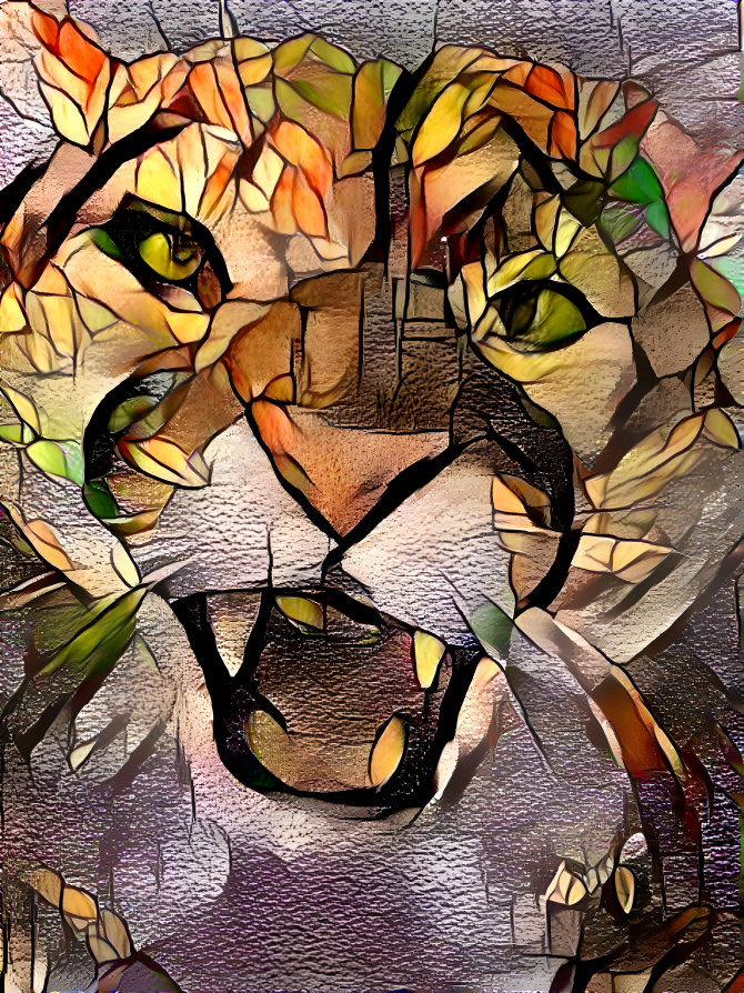 stained glass cougar