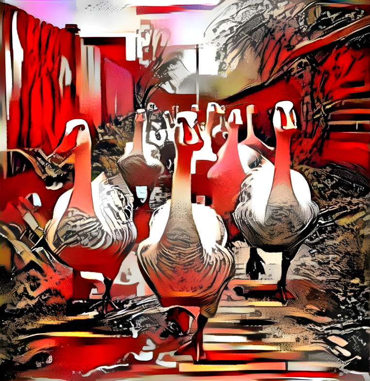 red geese