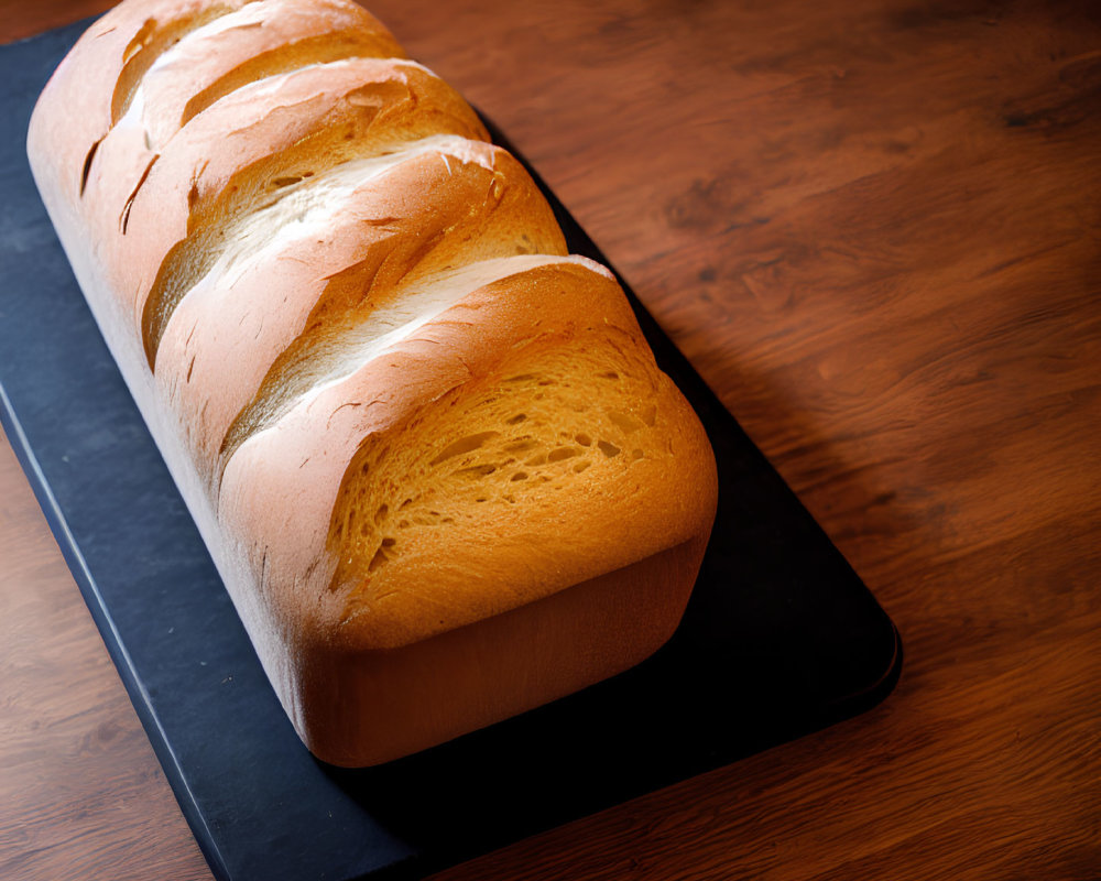 Sliced White Bread Loaf on Black Cutting Board