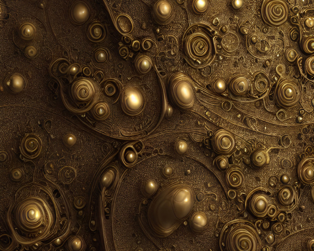 Intricate Fractal Design of Golden Gears and Spheres