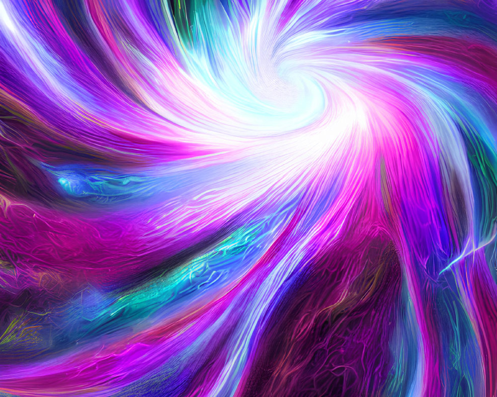 Colorful swirling vortex digital artwork on dark background