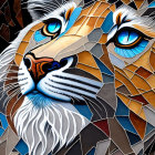 Colorful digital artwork of intricate, fantastical creature with feline features