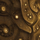 Intricate Fractal Design of Golden Gears and Spheres