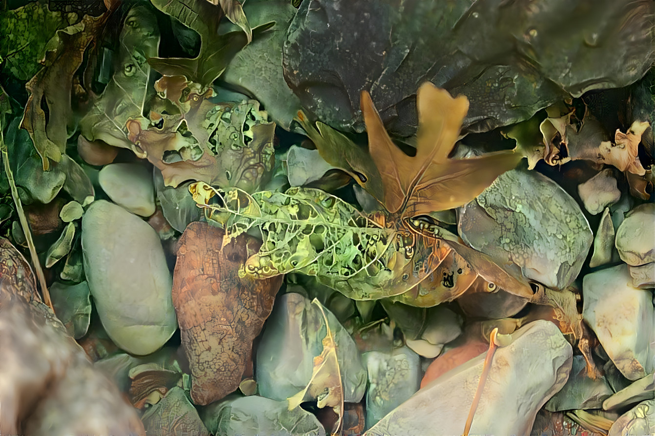 Rocks and leaves