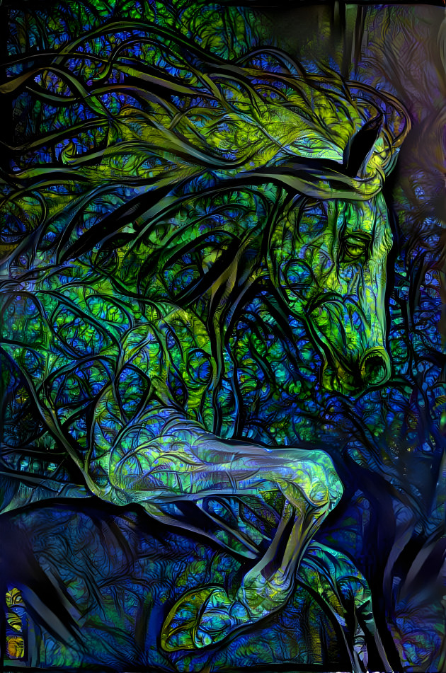 Green horse