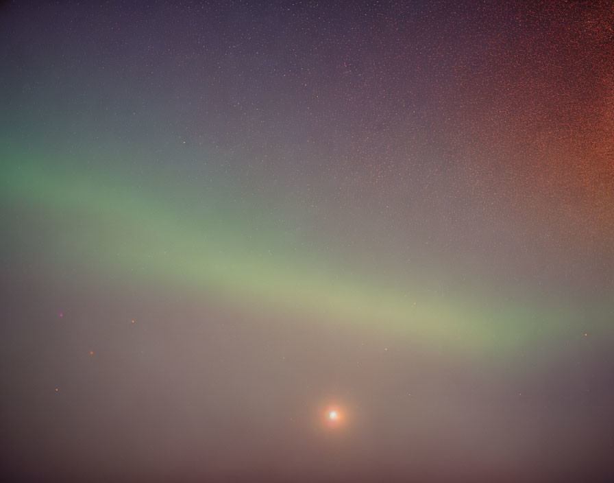 Night Sky with Soft Aurora Colors, Stars, and Celestial Object