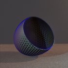 Blue Glowing Honeycomb Sphere Revealed on Dark Background