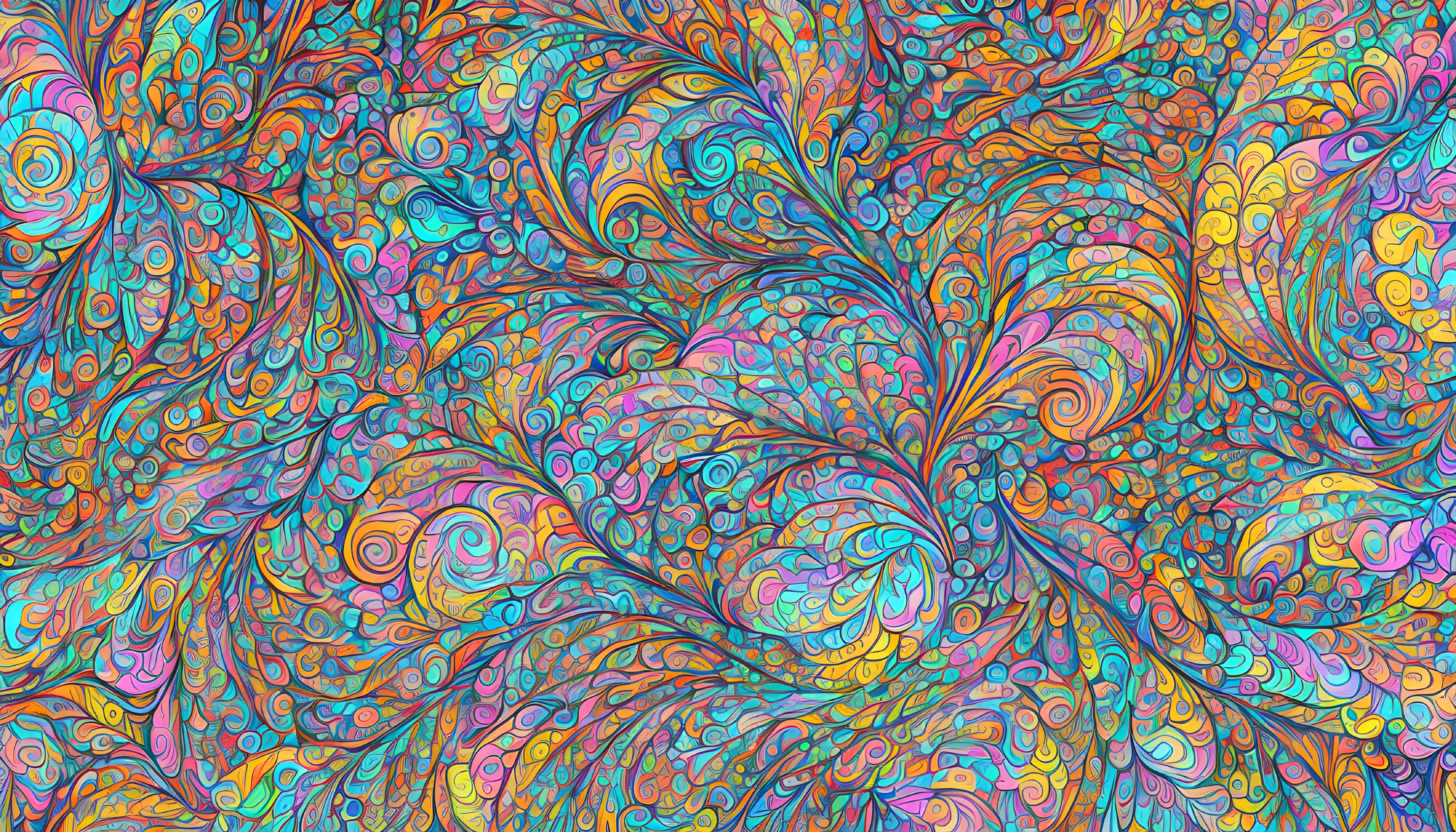 Colorful Swirling Abstract Pattern with Psychedelic Designs