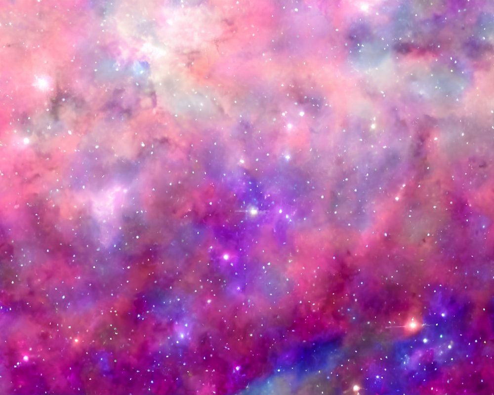 Colorful Pink, Blue, and Purple Nebula with Stars and Cosmic Dust