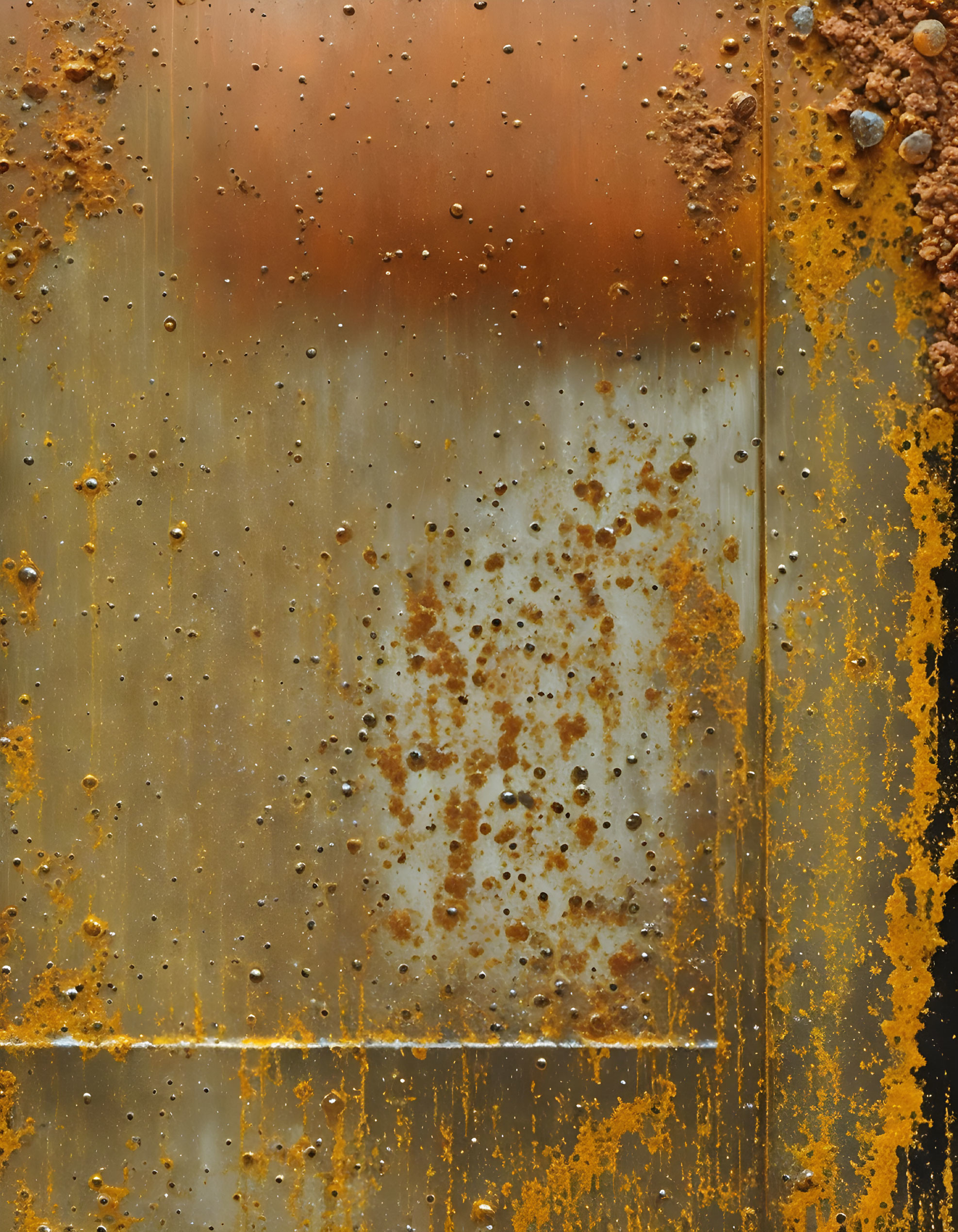 Rusted metal surface with brown, orange streaks