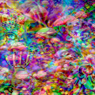 Colorful Digital Artwork: Dense, Interwoven Tentacle Patterns