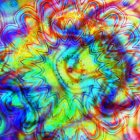 Colorful Abstract Psychedelic Fractal Pattern of Cosmic Fluidity