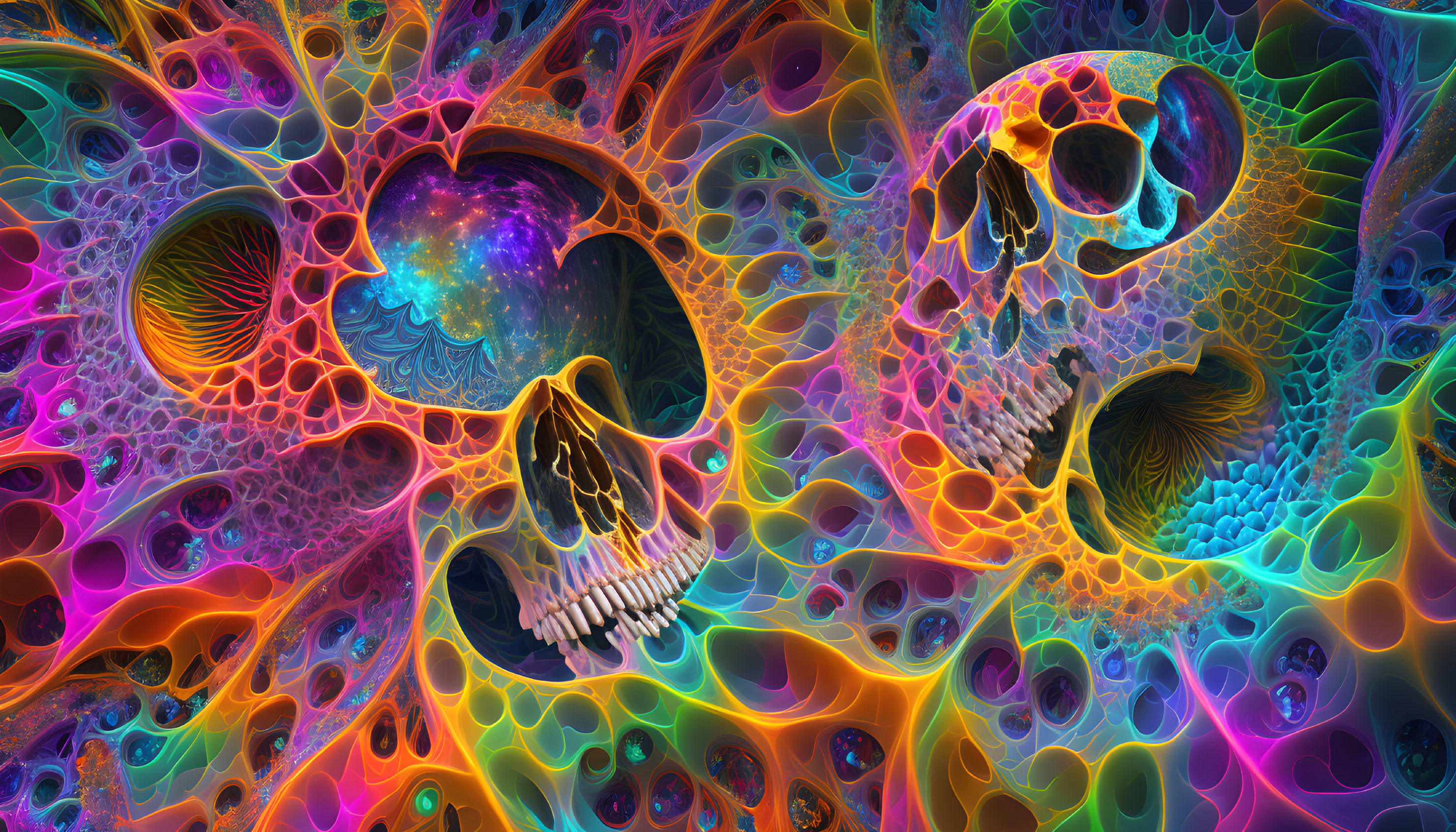 Colorful Abstract Fractal Image with Swirling Patterns and Vibrant Colors