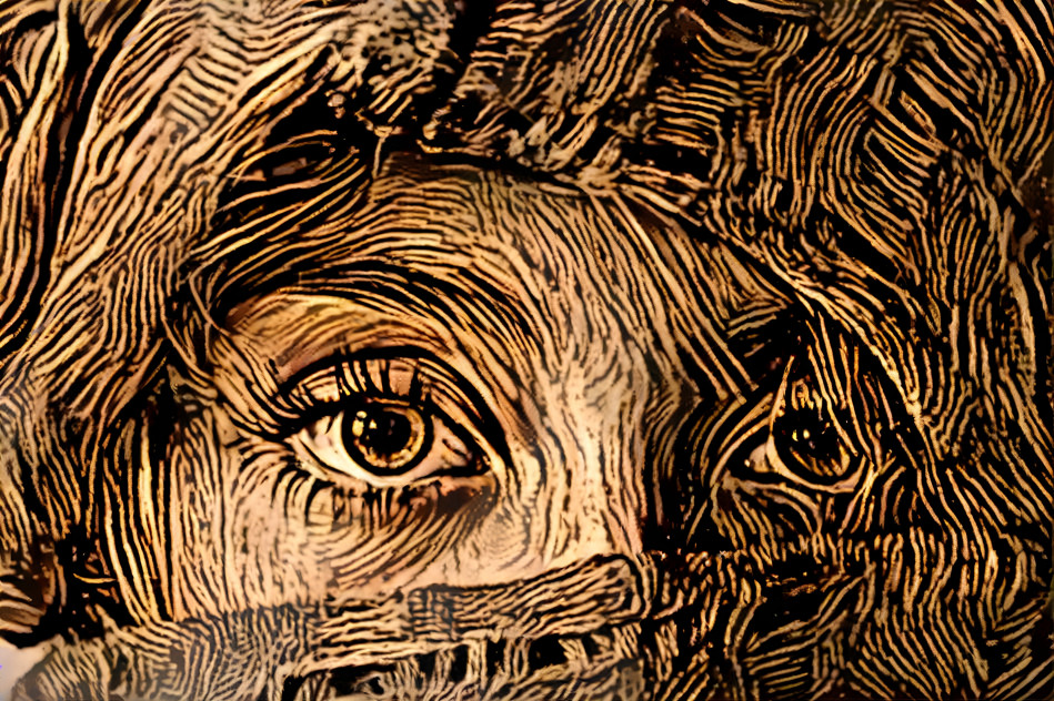 Women Eyes in Wood Style