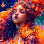 Vibrant artwork of a woman with flowing hair and bright flowers in a magical neon-lit setting