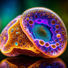 Colorful Soap Bubble Close-Up with Sparkling Reflections and Intricate Patterns