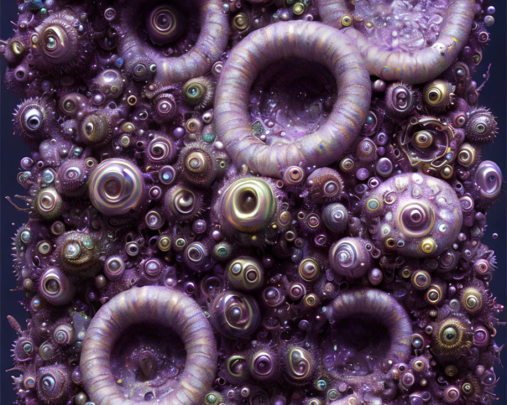 Purple Spiral Fractal Image with Organic Textures