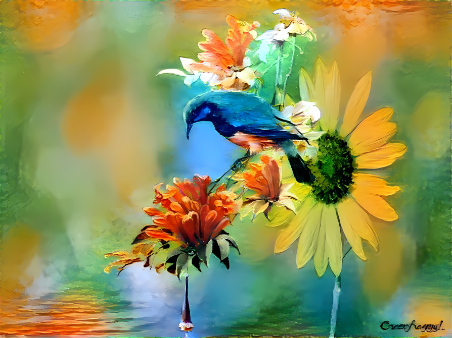 Bird and Flowers