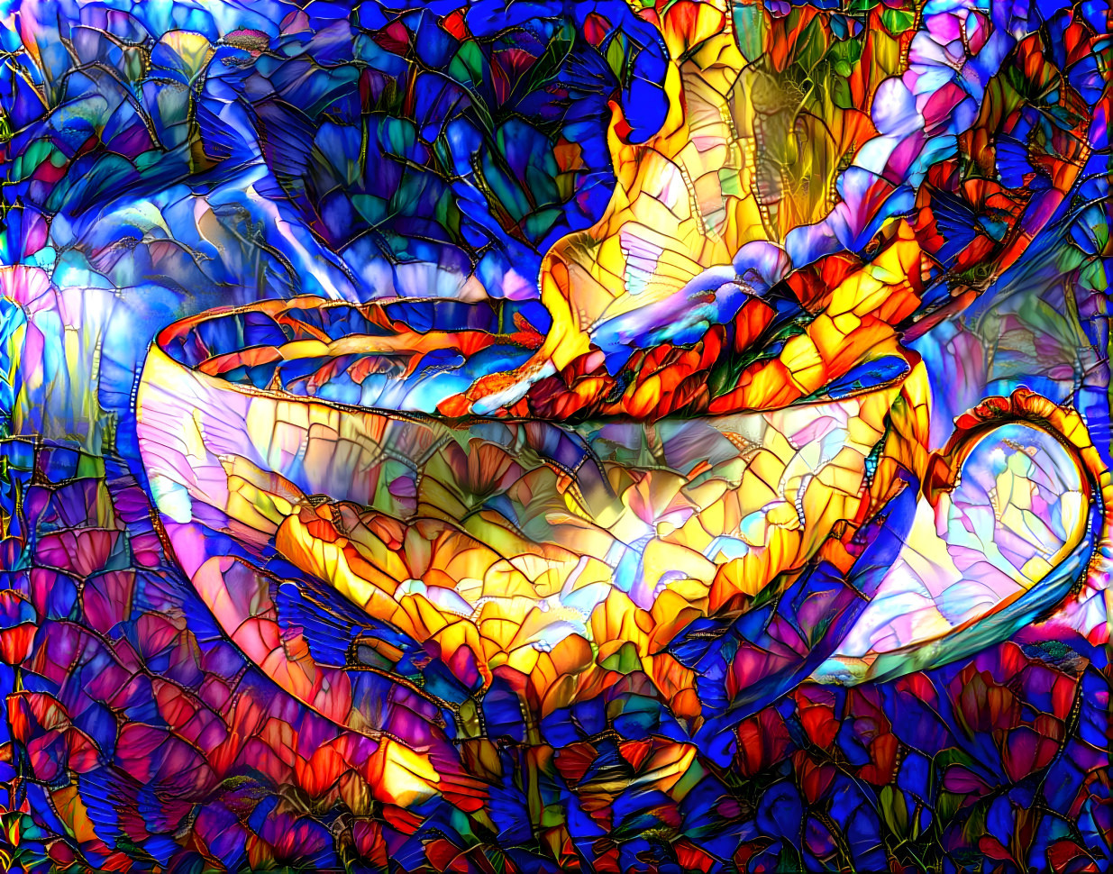 Through the stained glass teacup