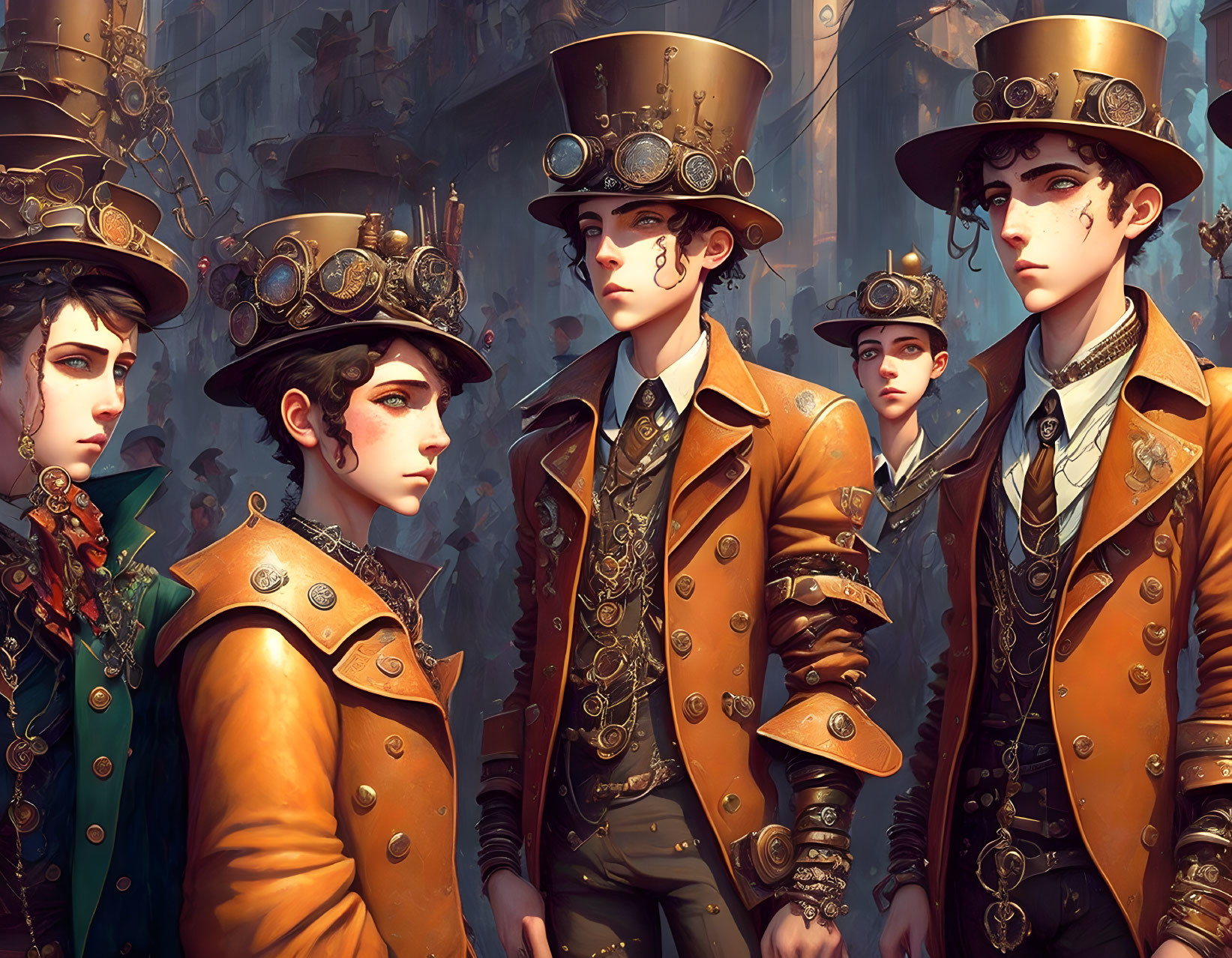 Elaborate Steampunk Characters in Victorian Industrial Style