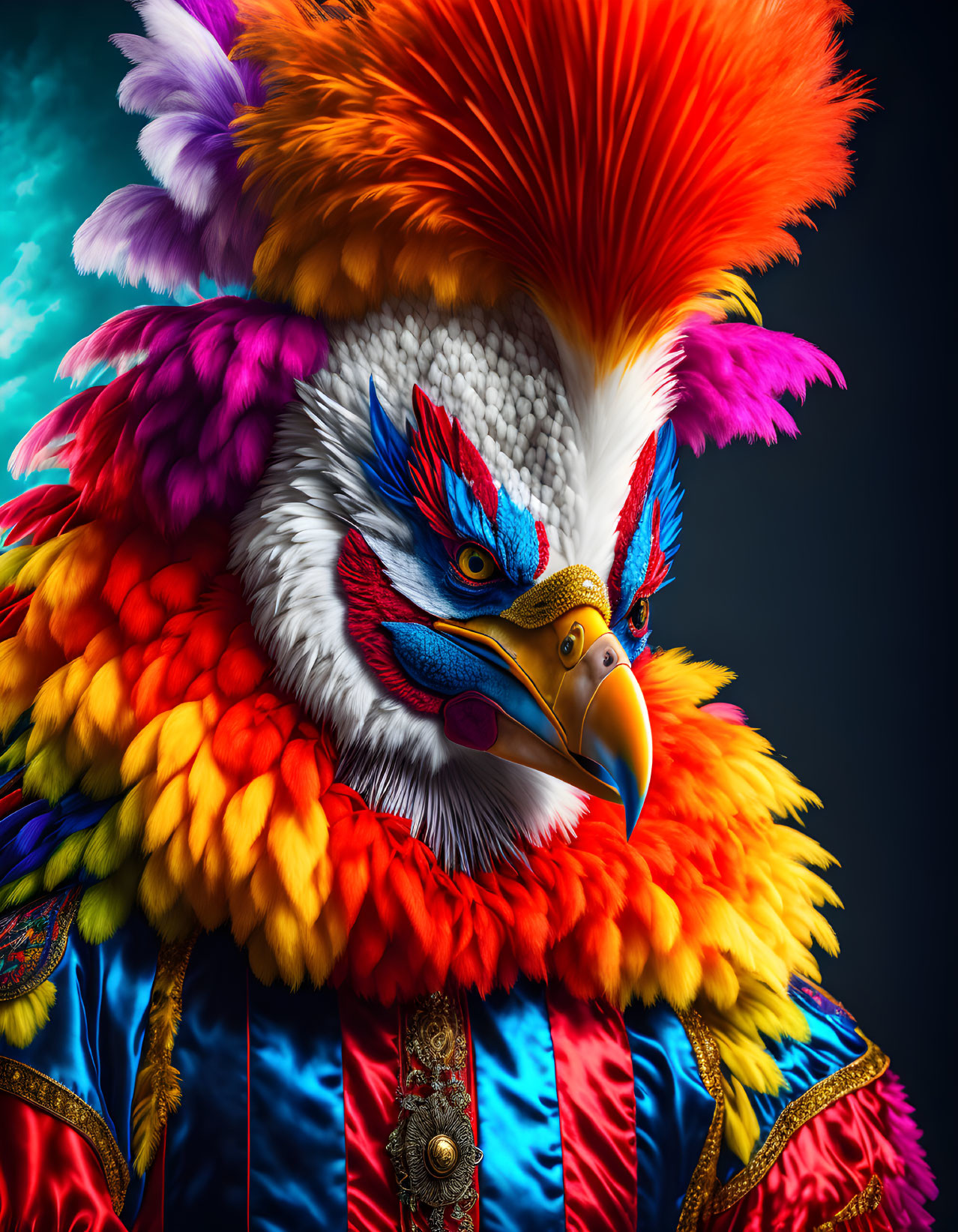 Colorful Eagle Artwork with Intricate Details