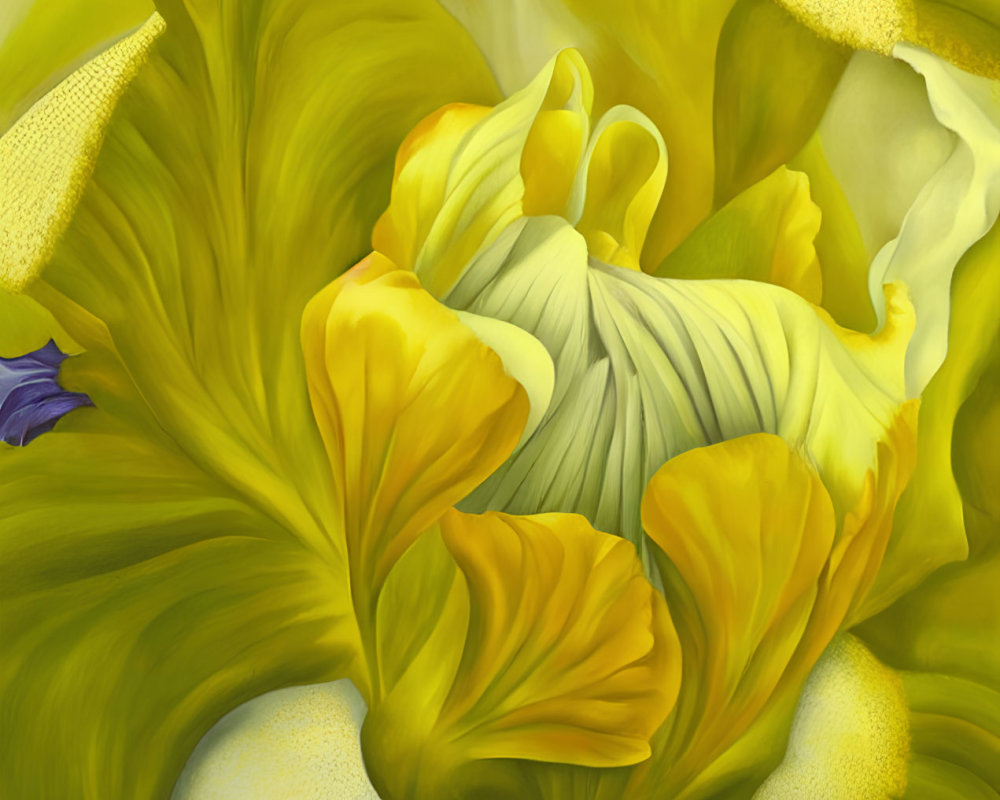 Yellow Calla Lilies Painting on Green Background