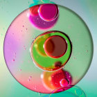 Colorful Abstract Digital Art: Vibrant Spheres in Liquid