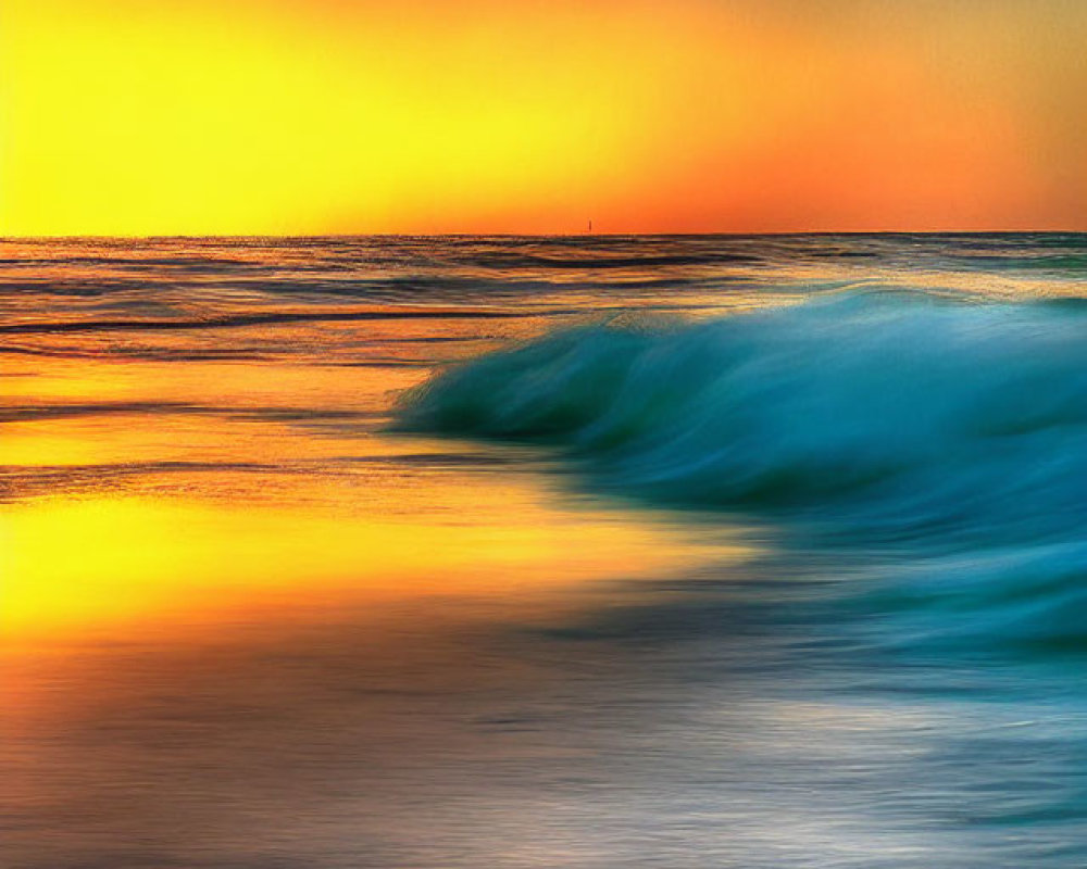 Scenic ocean sunset with colorful horizon gradient