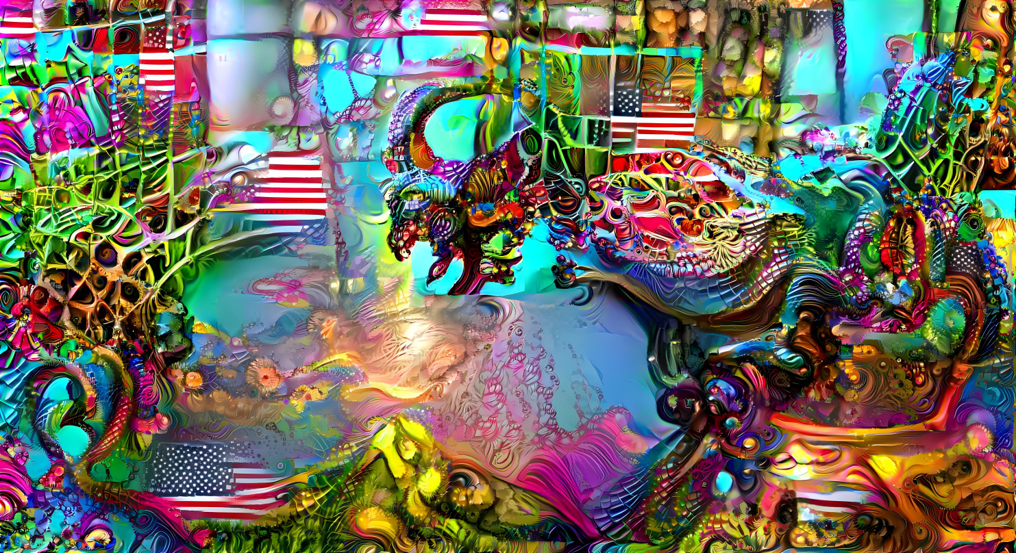 trippy dragon in cage