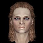 Blonde Woman 3D Portrait with Brown Eyes