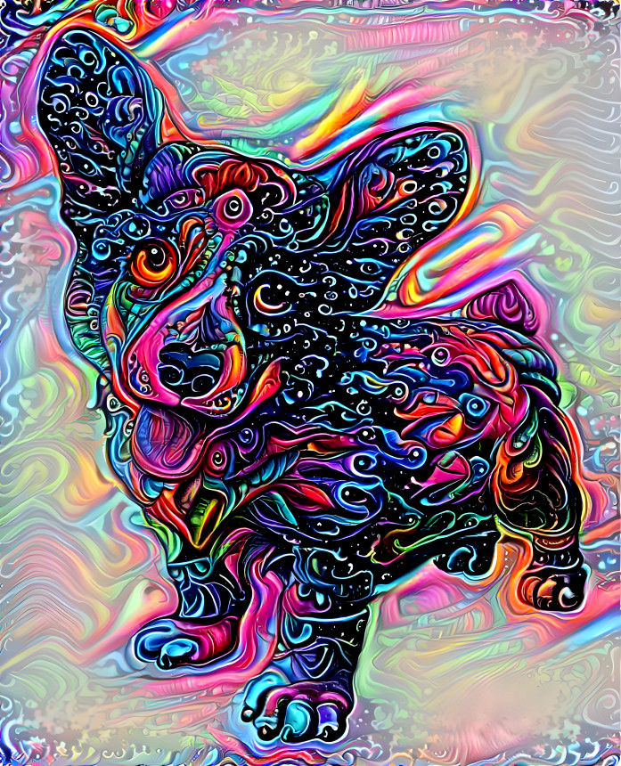 Psychedelic Corgi Pup