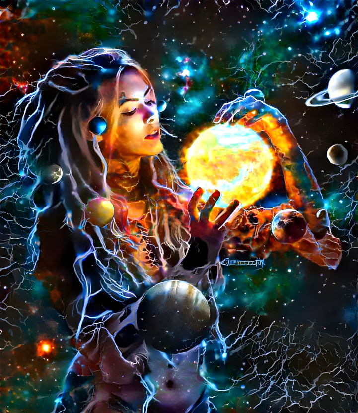 Glowing Cosmic Goddess