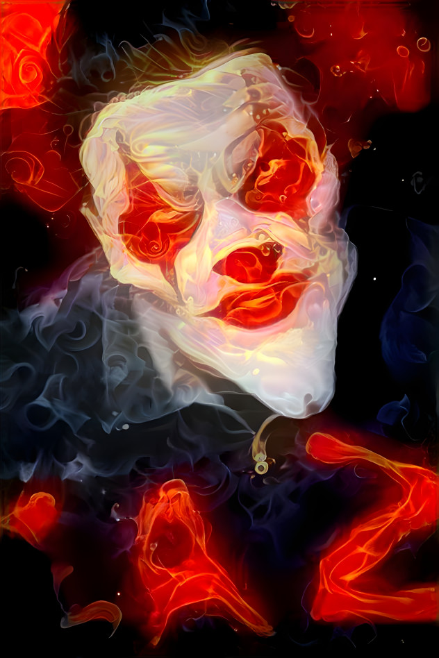 Clown in flames