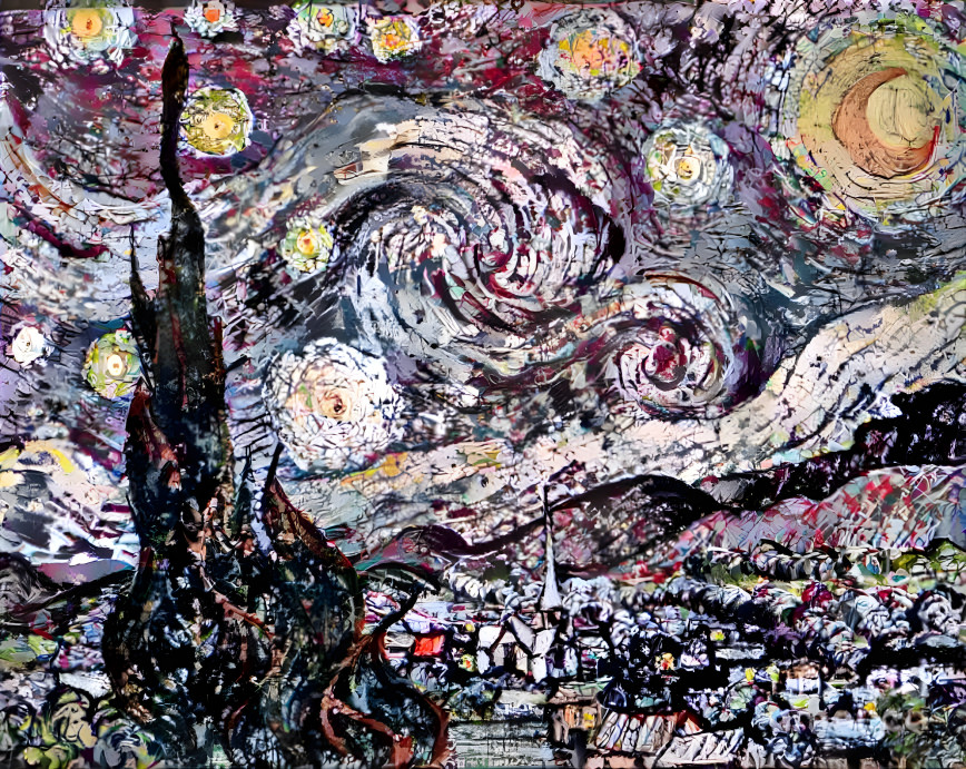 Starry NIght + Jackson Pollock #1