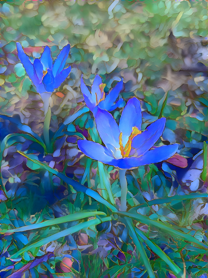 Crocuses in blue