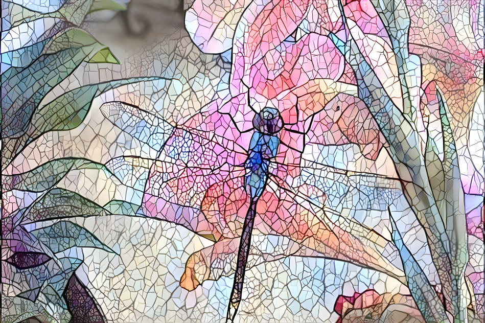 Dragonfly in glass