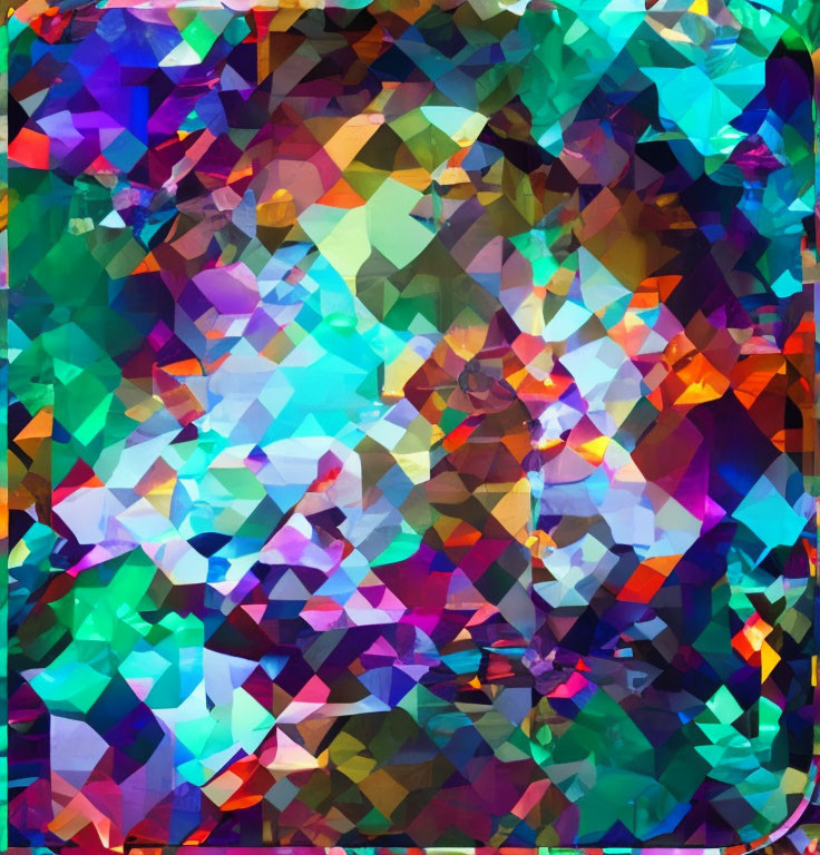 Colorful Abstract Digital Mosaic with Geometric Triangular Facets