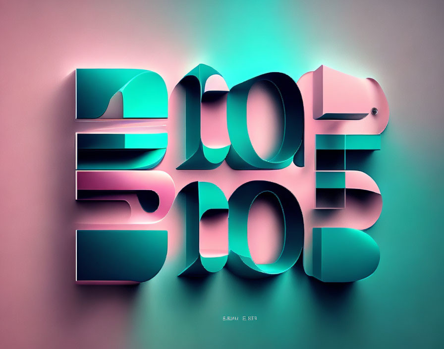 Metallic 3D "BLOB" text on gradient background