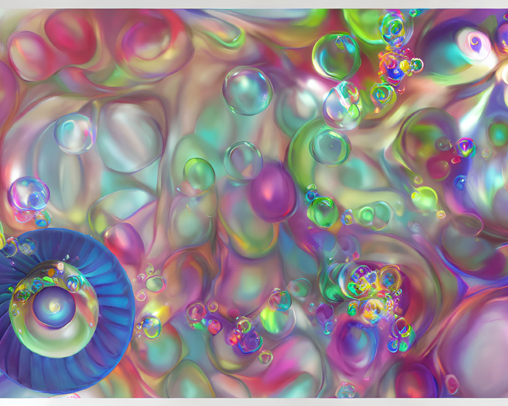 Colorful Abstract Art: Translucent Bubbles & Eye-like Structure