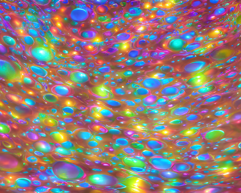 Colorful soap bubbles merging in vibrant close-up view