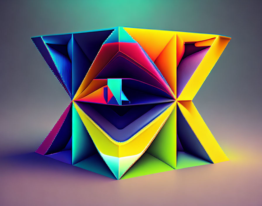 Vibrant abstract geometric sculpture with symmetrical design