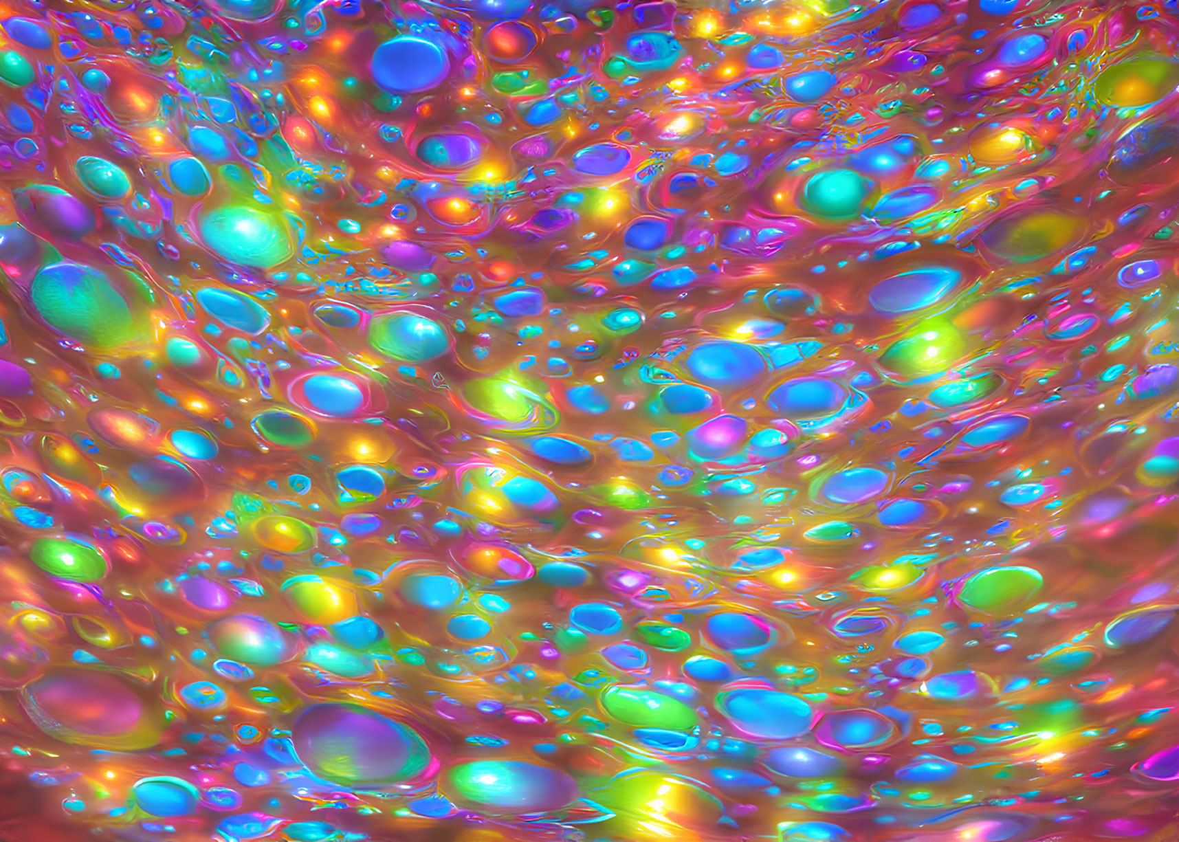 Colorful soap bubbles merging in vibrant close-up view