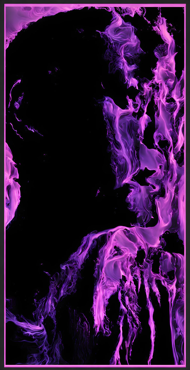 Swirling Pink and Purple Abstract Art on Dark Background